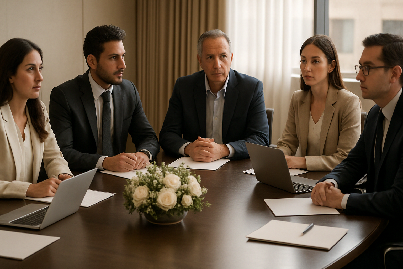 Mesa de comité organizador preparando lineamientos académicos
